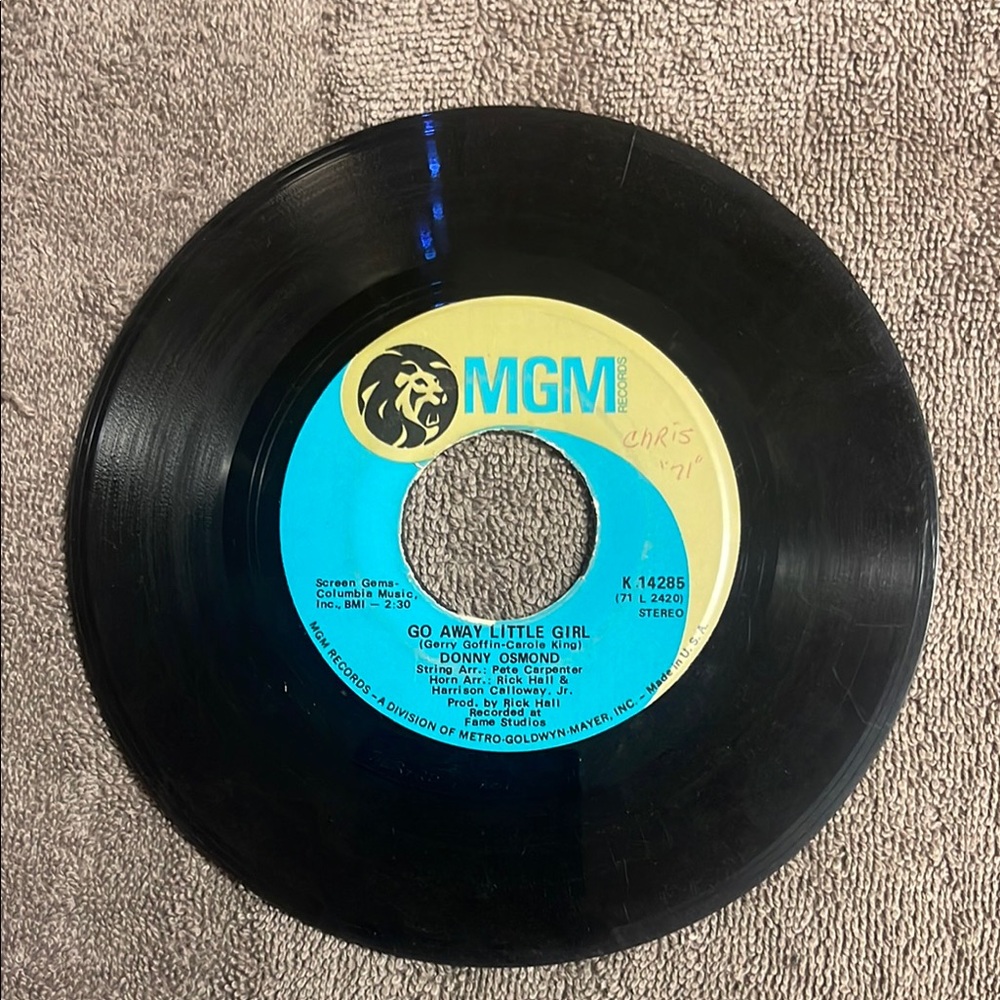 MGM vintage Vinyl Record Donny Osmond 45 rpm